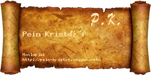 Pein Kristóf névjegykártya